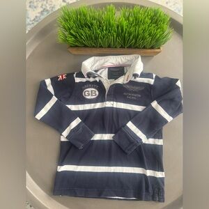 Hackett X Aston Martin Racing Kids Polo with Navy and White Stripes Size 5/6